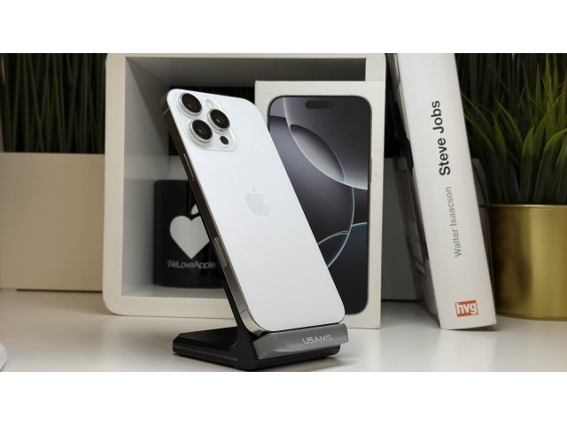 iPhone 16 Pro Max 256GB, Fehér Titán, Független, Számla, 2 Év Garancia, 92%