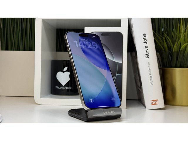 iPhone 16 Pro Max 256GB, Fehér Titán, Független, Számla, 2 Év Garancia, 92%