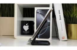 iPhone 16 Pro Max 256GB, Fehér Titán, Független, Számla, 2 Év Garancia, 92%