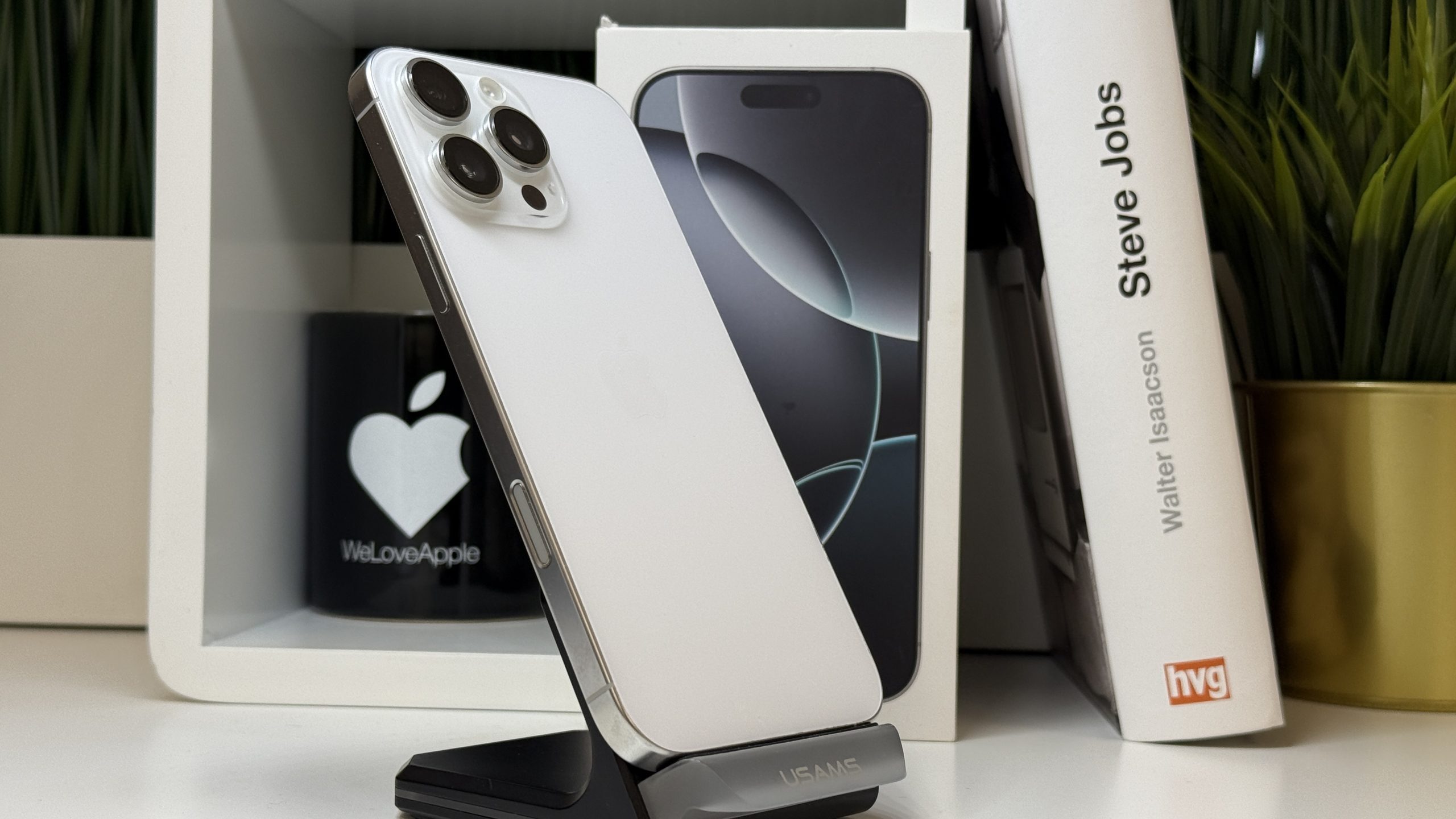 iPhone 16 Pro Max 256GB, Fehér Titán, Független, Számla, 2 Év Garancia, 100%