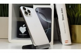 iPhone 16 Pro Max 256GB, Fehér Titán, Független, Számla, 2 Év Garancia, 100%
