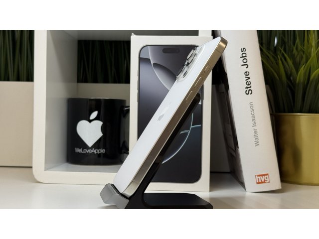 iPhone 16 Pro Max 256GB, Fehér Titán, Független, Számla, 2 Év Garancia, 100%