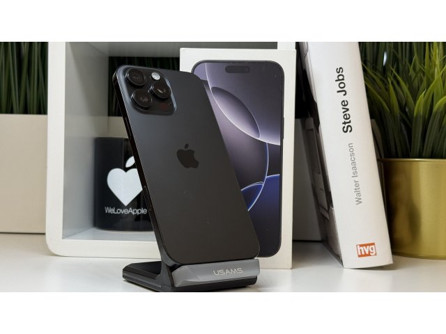 iPhone 16 Pro Max 256GB, Fekete Titán, Független, Számla, 2 Év Garancia, 92%