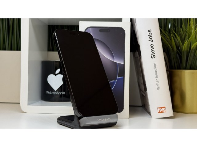 iPhone 16 Pro Max 256GB, Fekete Titán, Független, Számla, 2 Év Garancia, 92%