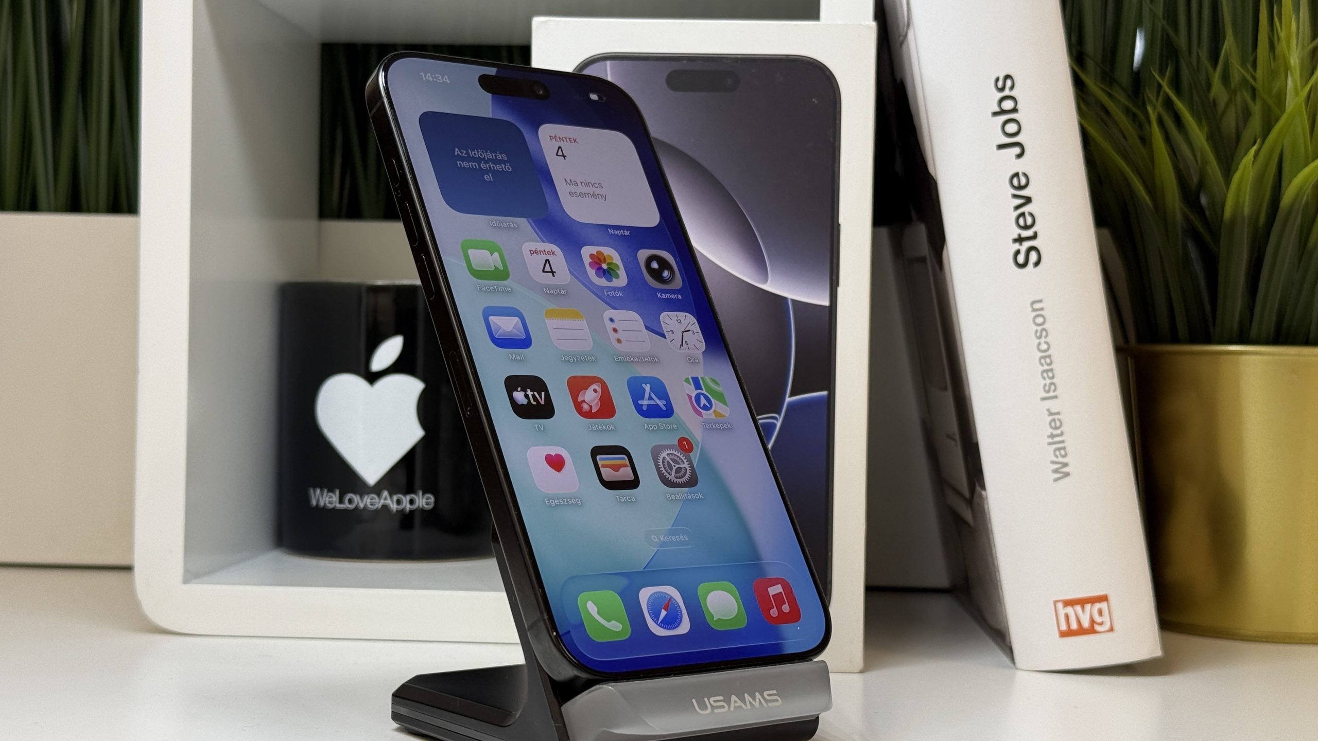 iPhone 16 Pro Max 256GB, Fekete Titán, Független, Számla, 2 Év Garancia, 92%