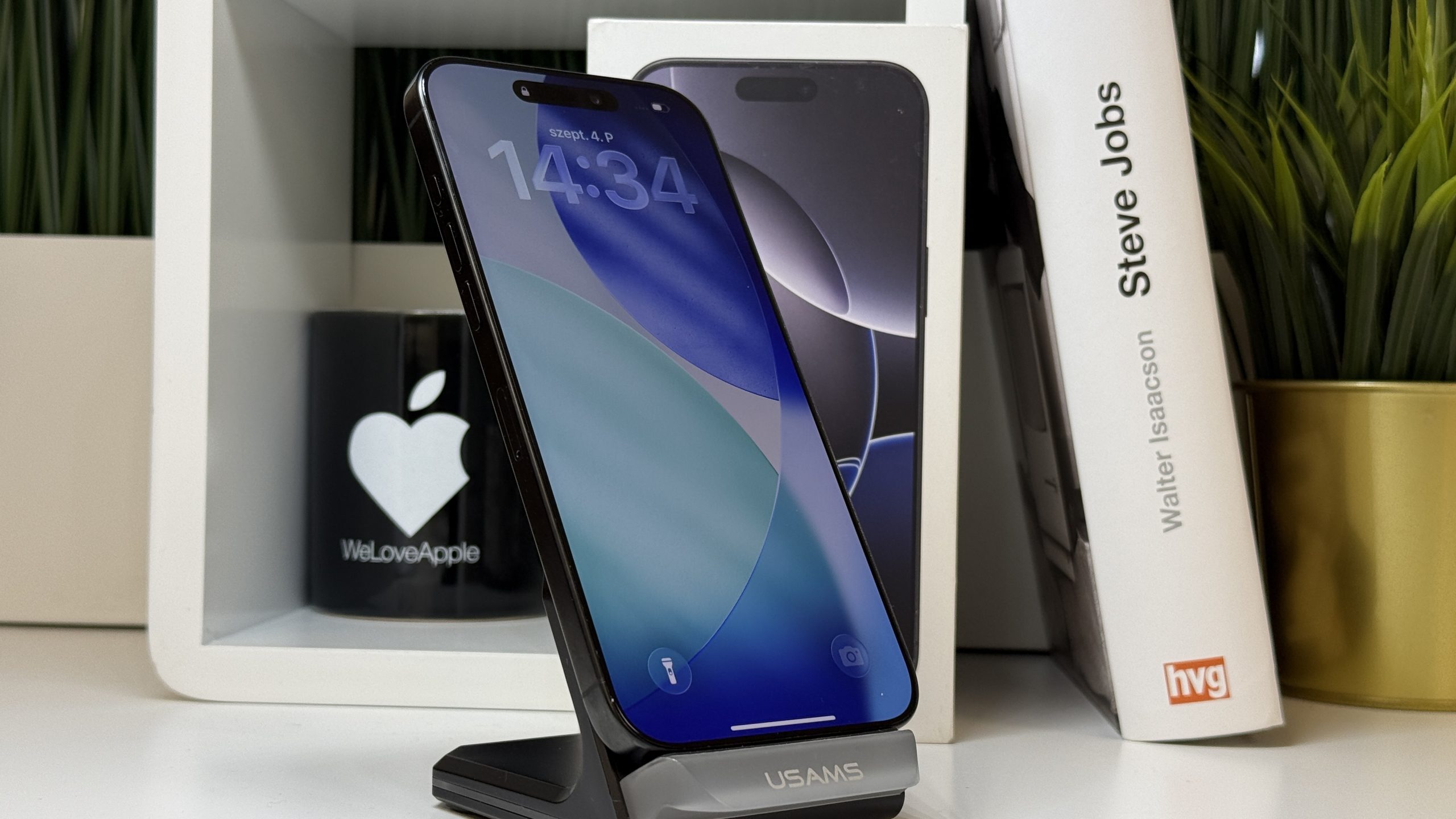 iPhone 16 Pro Max 256GB, Fekete Titán, Független, Számla, 2 Év Garancia, 92%
