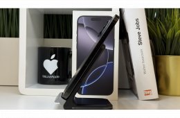 iPhone 16 Pro Max 256GB, Fekete Titán, Független, Számla, 2 Év Garancia, 92%