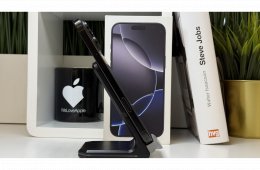 iPhone 16 Pro Max 256GB, Fekete Titán, Független, Számla, 2 Év Garancia, 92%