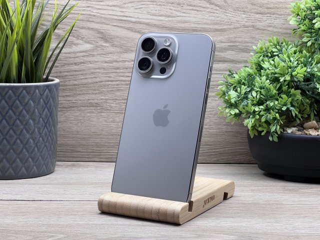 iPhone 15 Pro Max Natural Titanium 256GB 2 ÉV Garanciával Számlával Aksi 100%