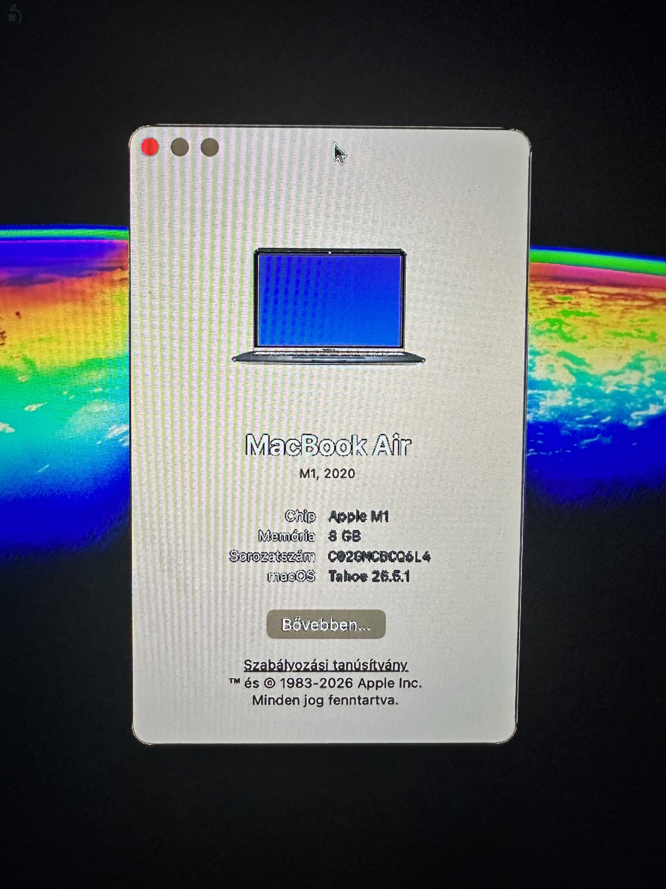 Macbook Air M1 (2020) MacBook Air M1 (2020) - Kijelzőhibás / Donor