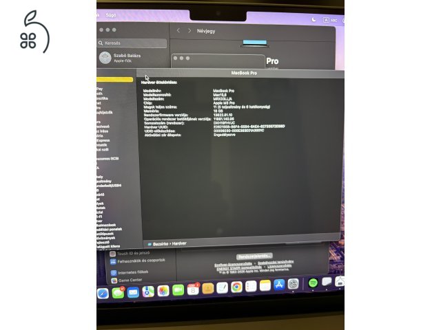 Eladó Macbook Pro M3 Pro | 18 GB | 512 GB SSD