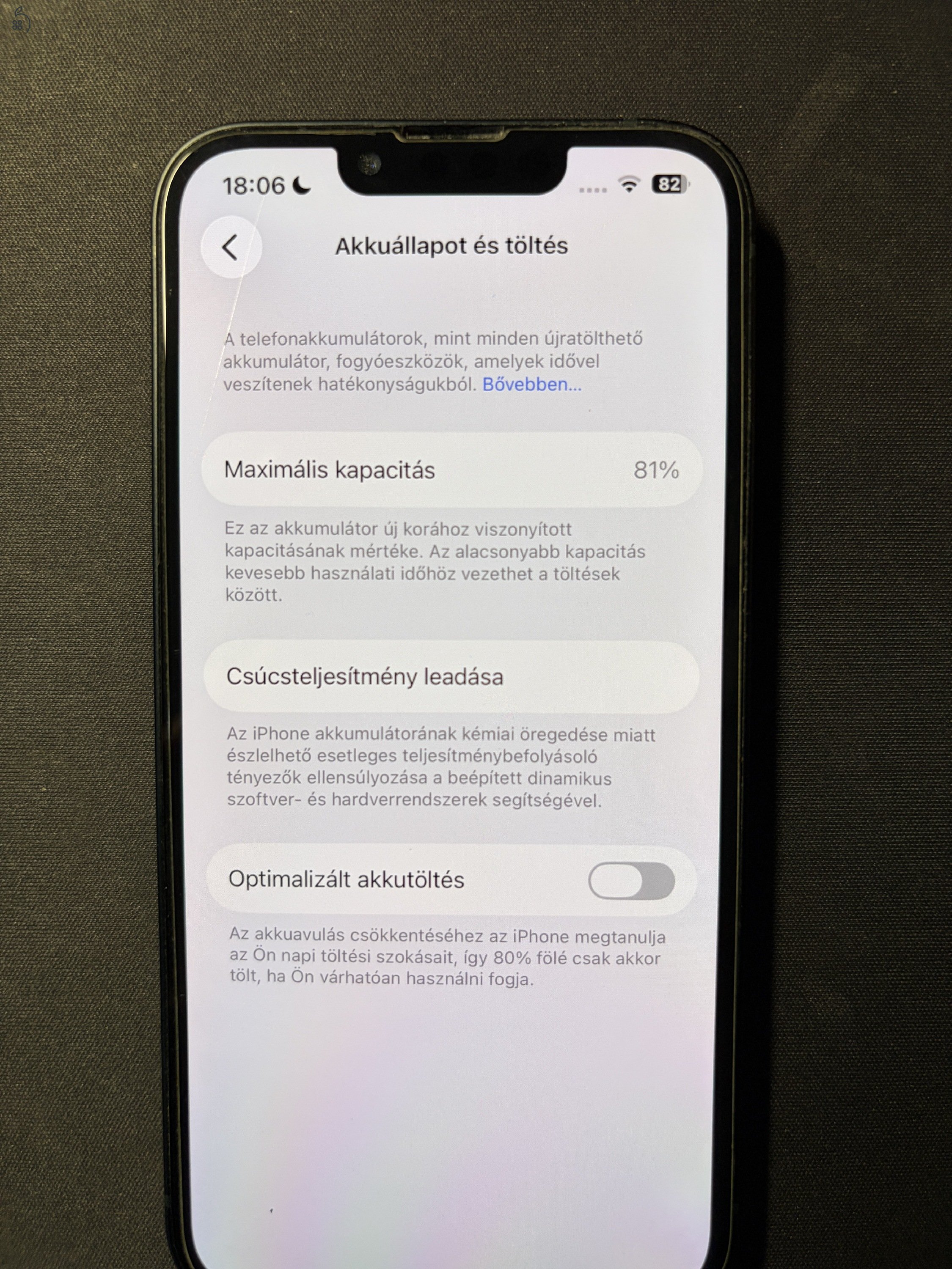 Használt iphone 13 128GB Midnight