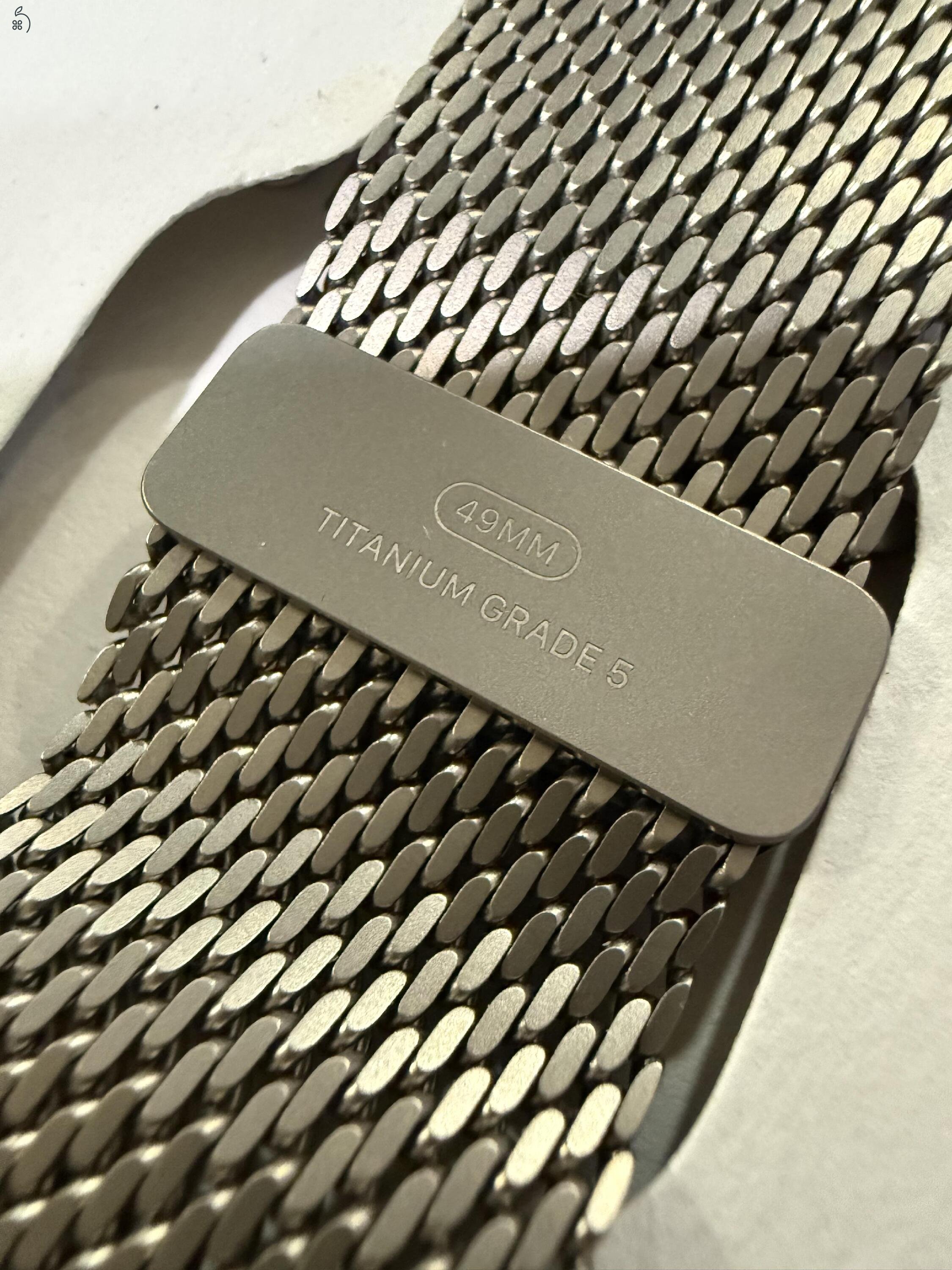 Titánium Milánói szíj. S MÉRET (apple watch ultra órához is)