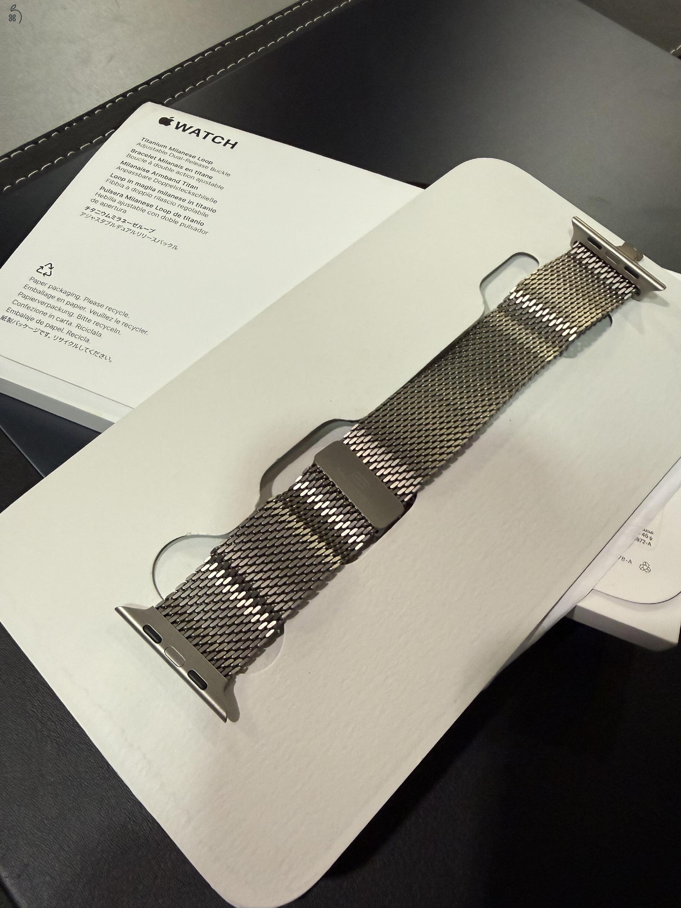 Titánium Milánói szíj. S MÉRET (apple watch ultra órához is)