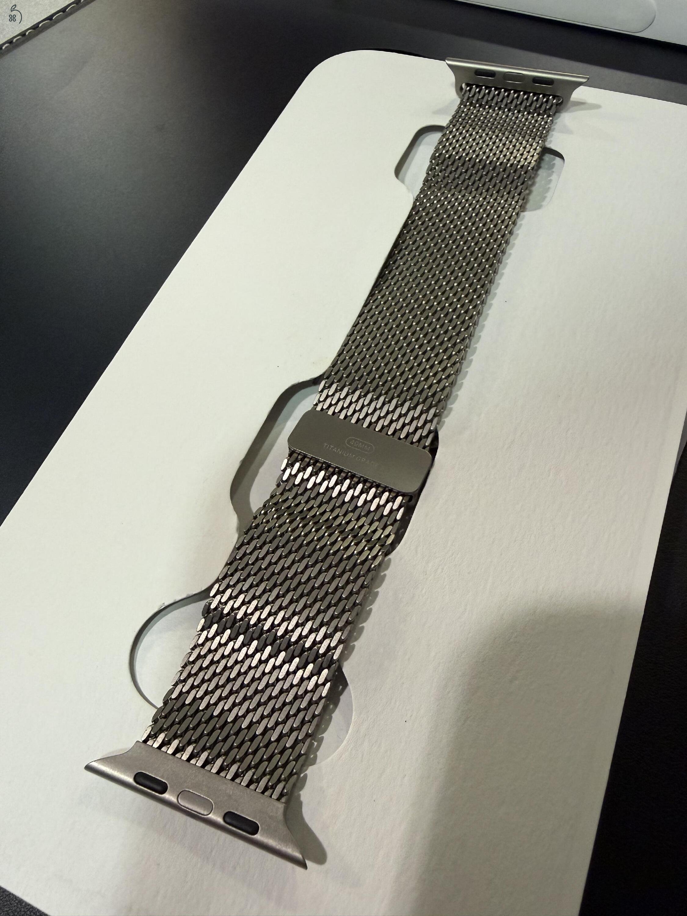 Titánium Milánói szíj. S MÉRET (apple watch ultra órához is)