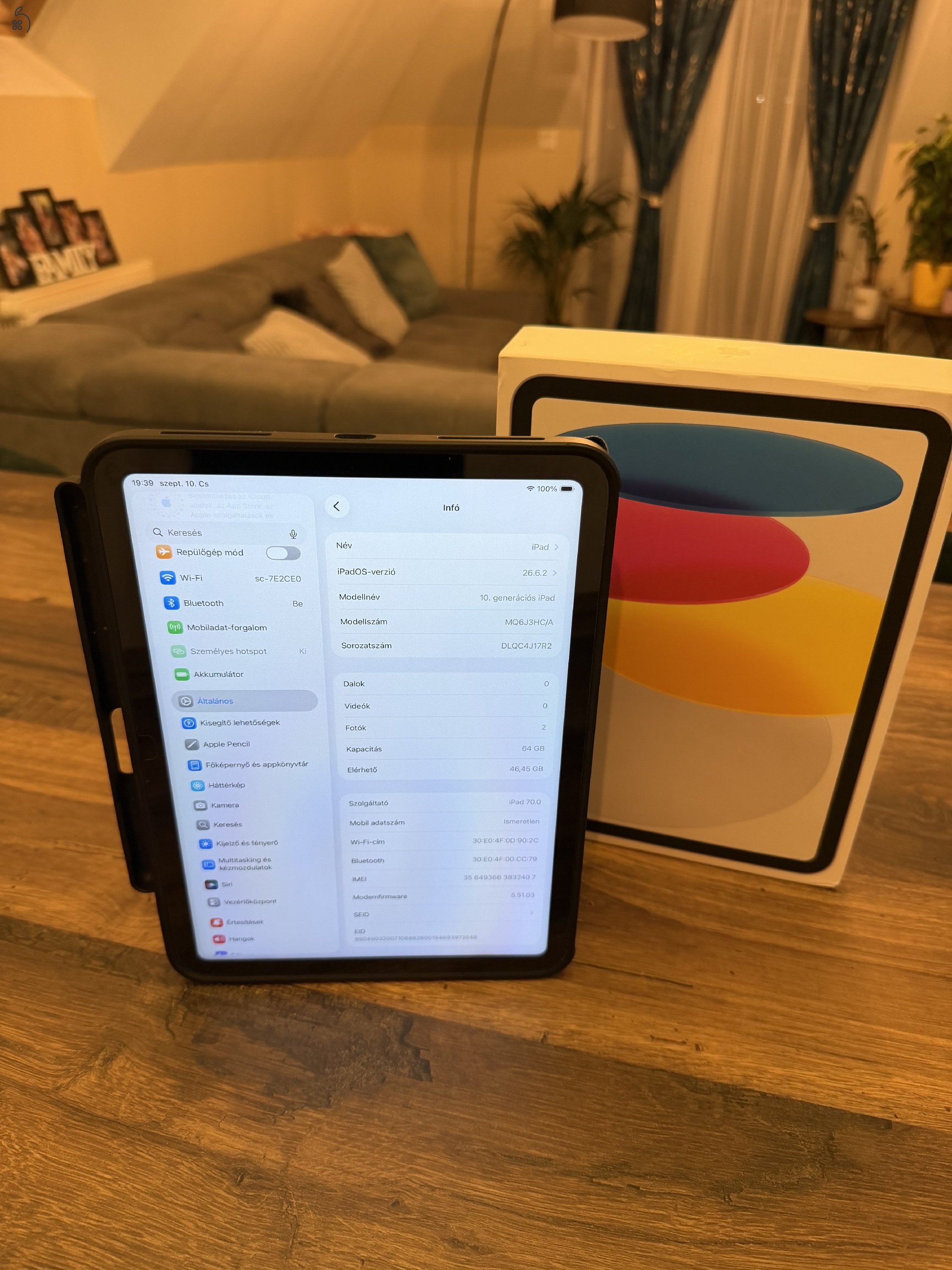 Ipad 10. Gyönyörű, karcmentes állapot. 