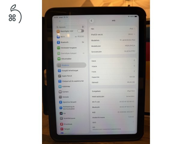 Ipad 10. Gyönyörű, karcmentes állapot. 