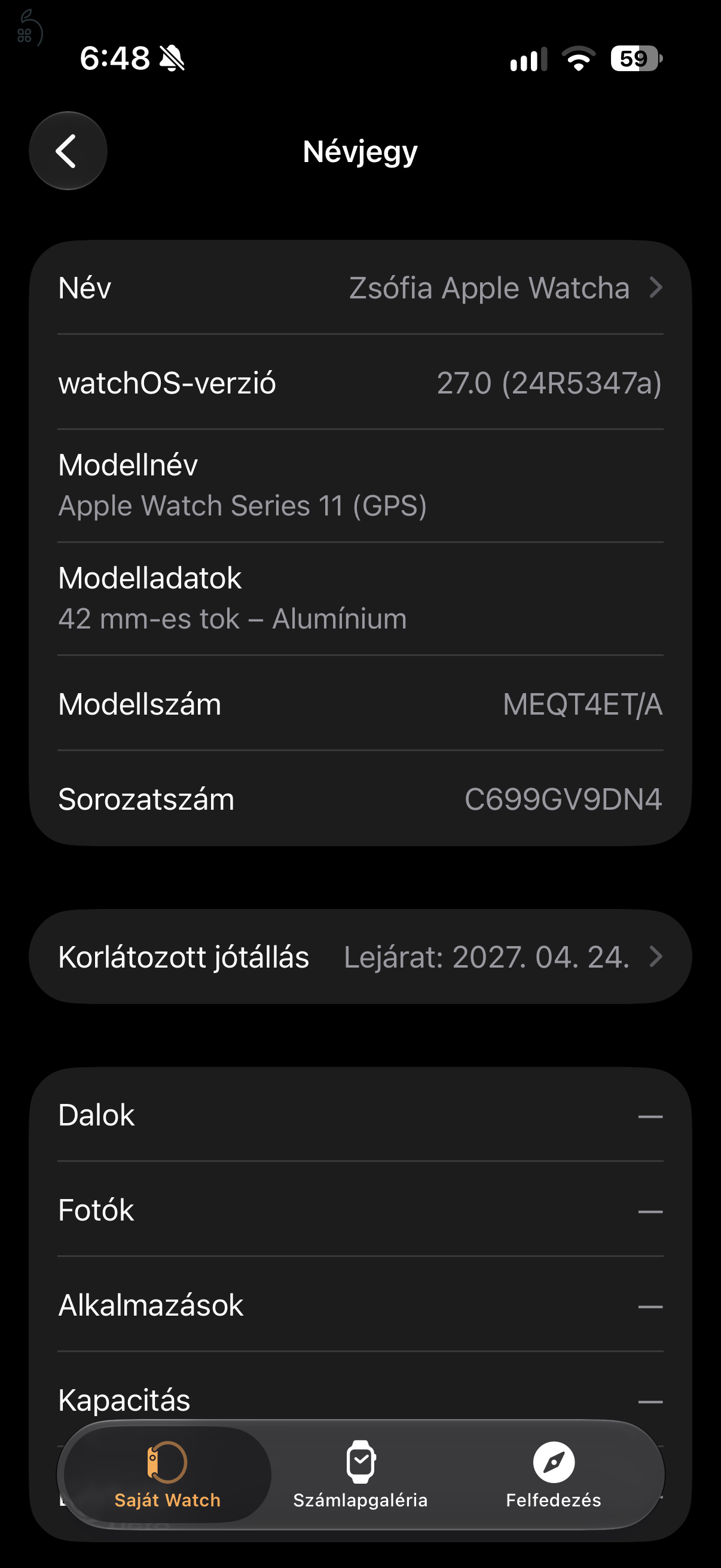 Apple Watch Series 11 42 mm Jet Black