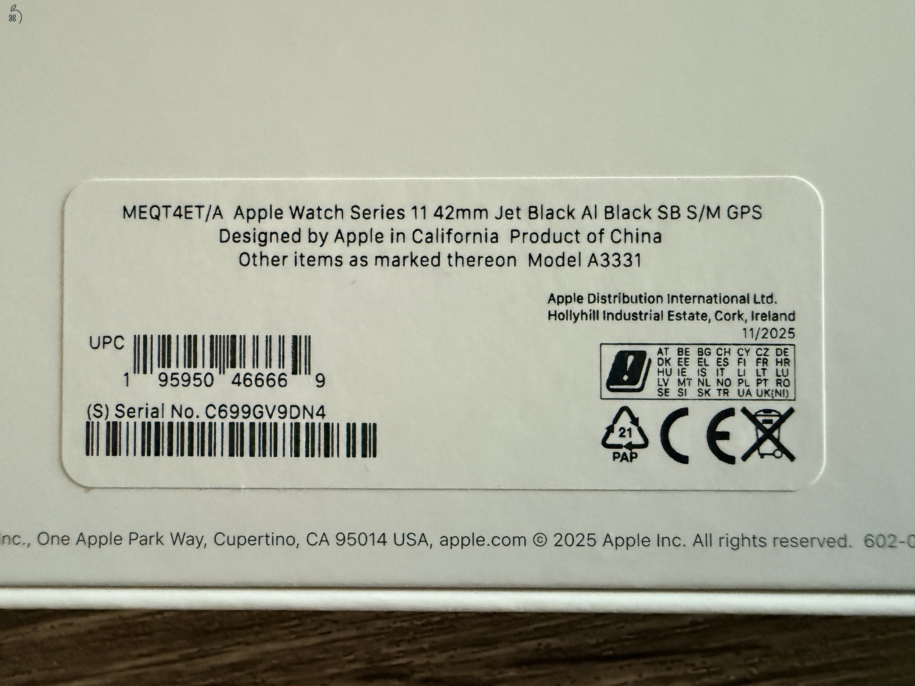 Apple Watch Series 11 42 mm Jet Black