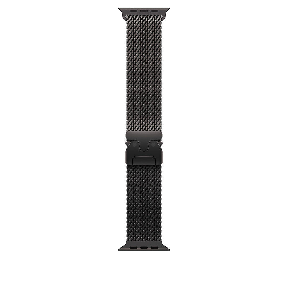 Apple Watch Ultra 3 Cellular 49mm Black Titanium Case with Black Titanium Milanese Loop - Medium