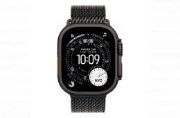 Apple Watch Ultra 3 Cellular 49mm Black Titanium Case with Black Titanium Milanese Loop - Small