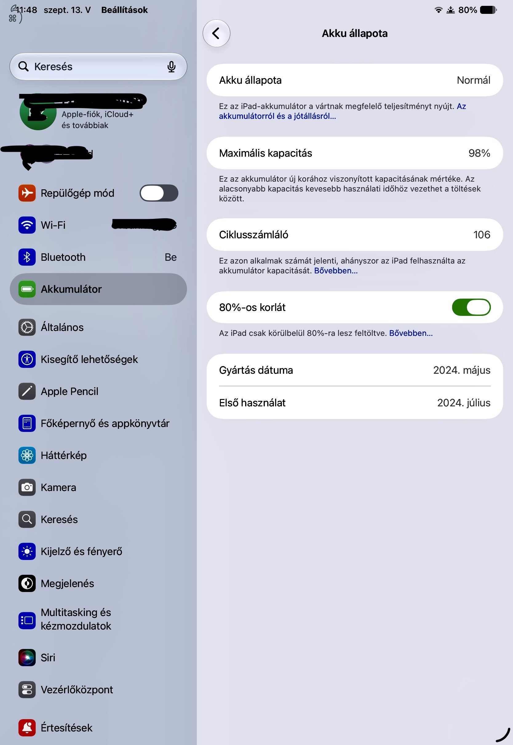 Apple iPad Pro 11” M4 256 GB Wi-Fi – 98% akku, megkímélt állapot
