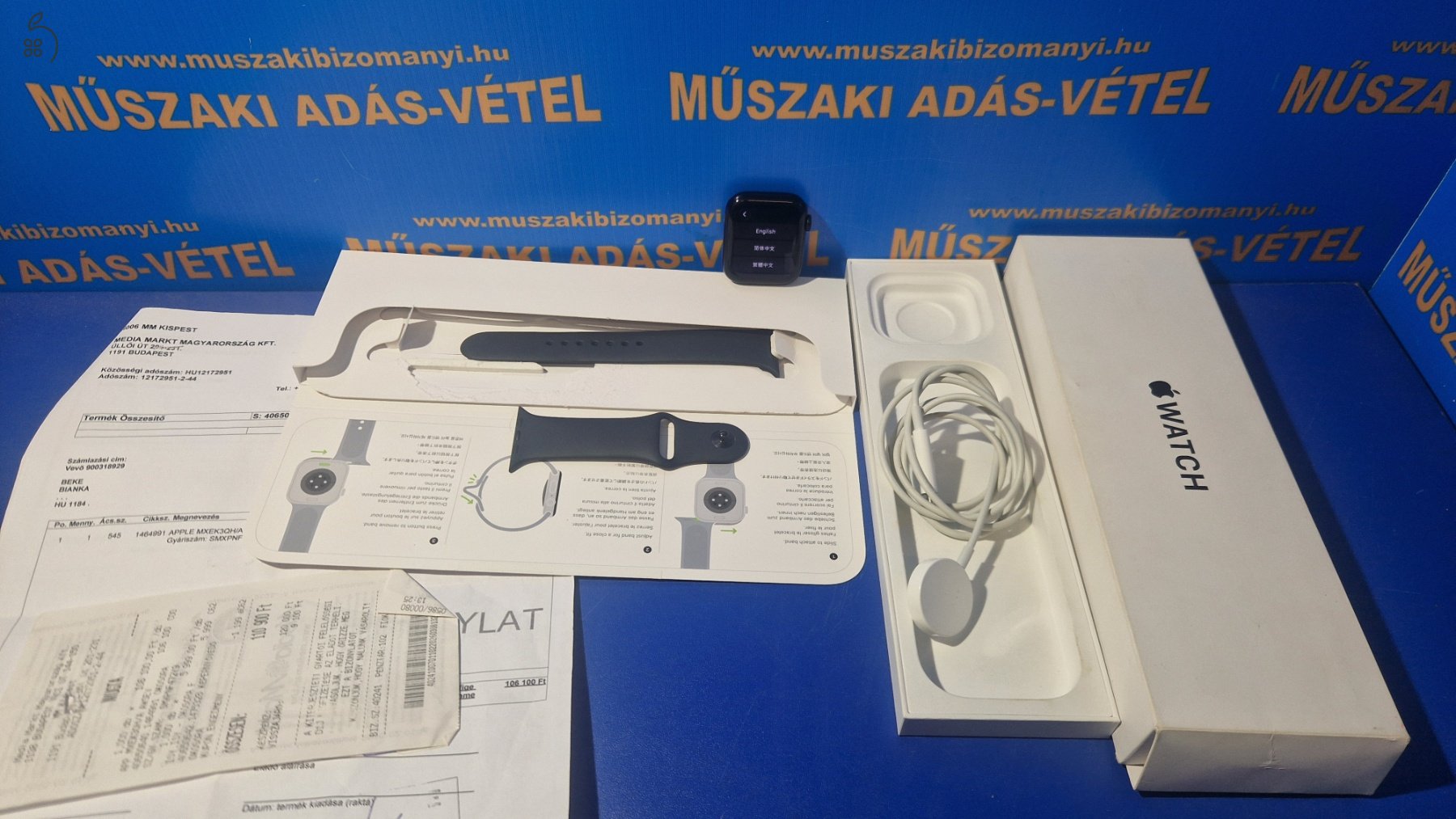 Apple Watch SE2 (2024) GPS 44mm Okosóra 2028.03.-hó ig GYÁRI GARANCIA!