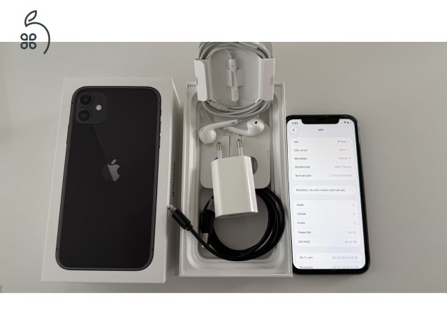 Apple iPhone 11 64GB, fekete, 66% akku