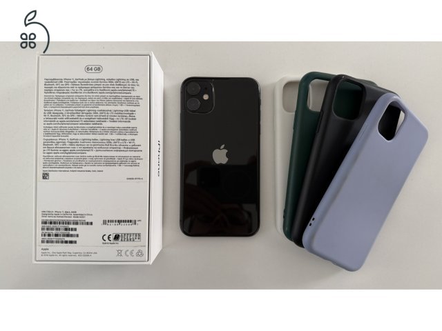 Apple iPhone 11 64GB, fekete, 66% akku