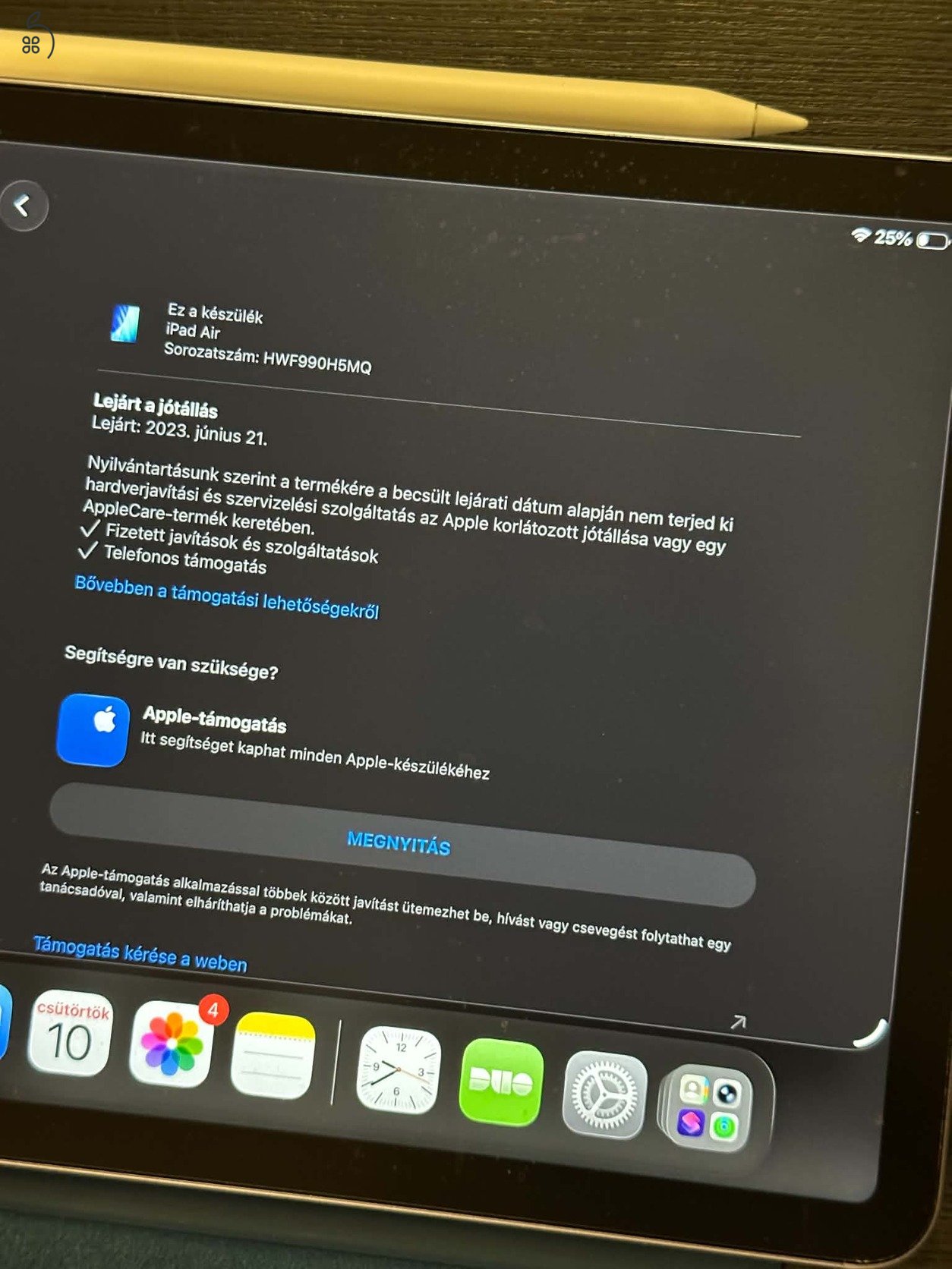 Apple iPad Air 5 (M1) 256 GB Wi-Fi + Cellular / 5G + Apple Pencil 2 + gyári Smart Folio