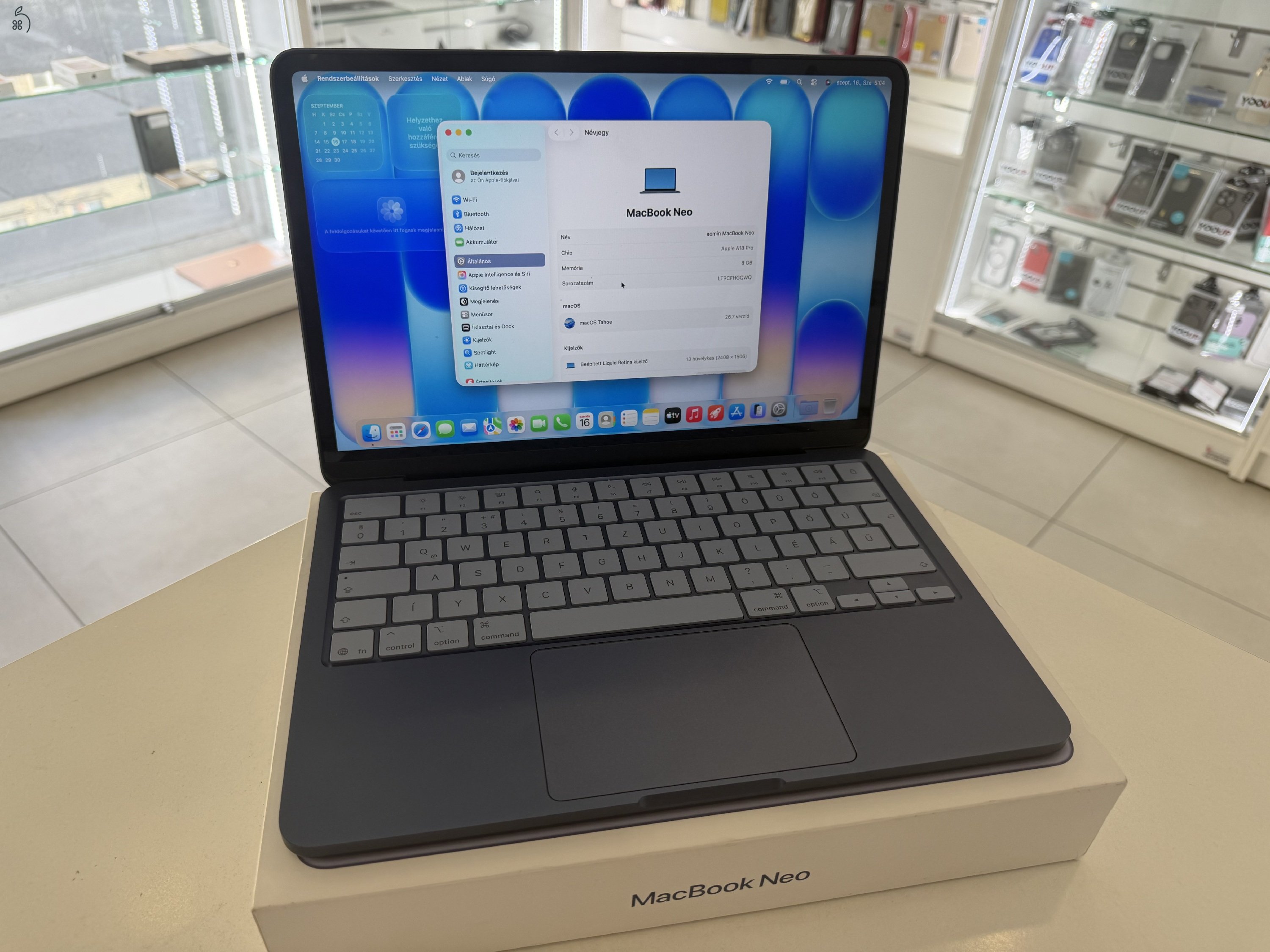 MacBok Neo HIBÁTLAN/8GB/256ssd/3 ÉV garancia/Akku 100%/p5026