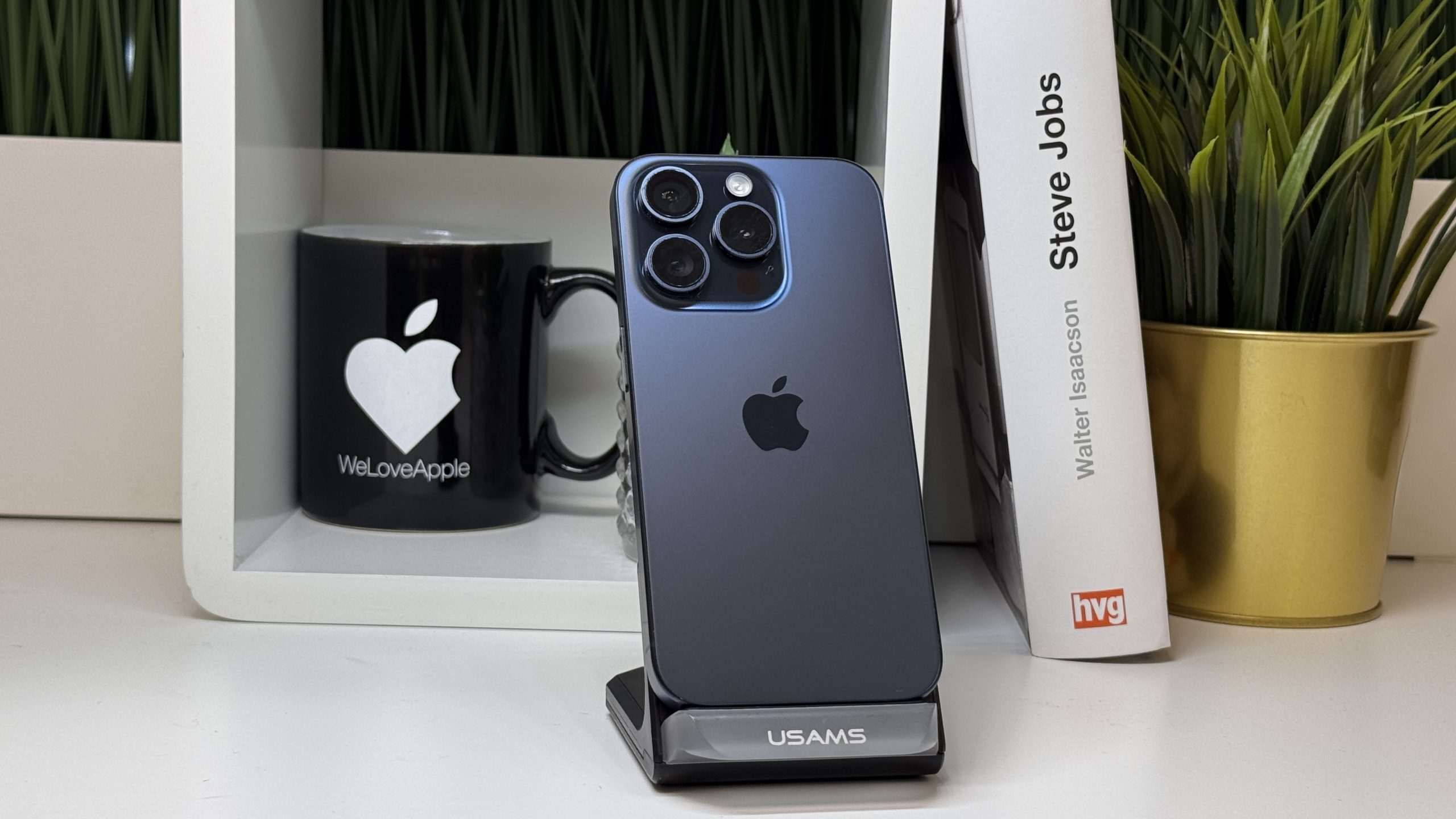 iPhone 15 Pro 256GB, Kék Titán, Független, Számla, 2 Év Garancia, 98%