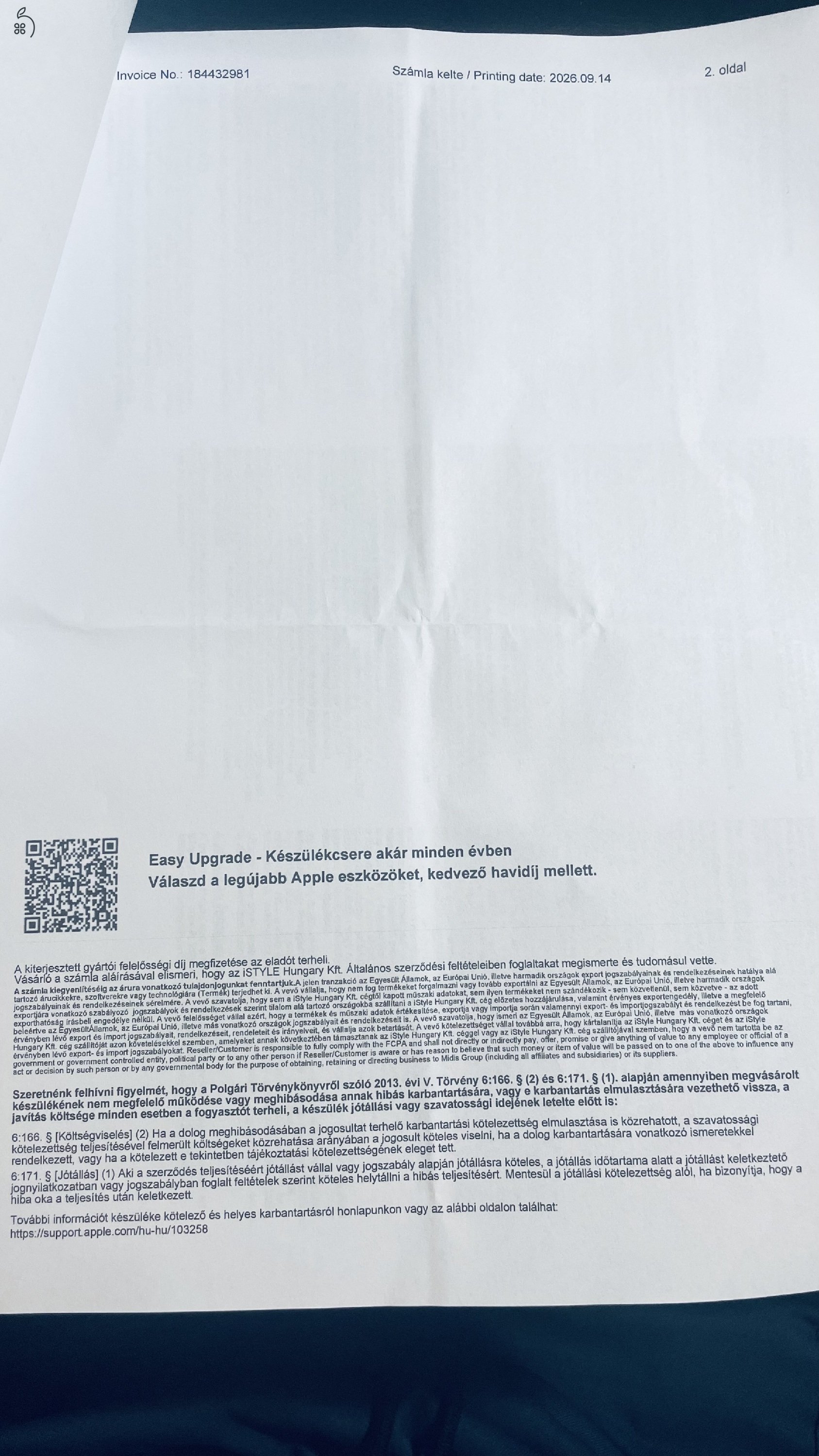 Apple AirPods Pro 3 – újszerű, számlával és garanciával