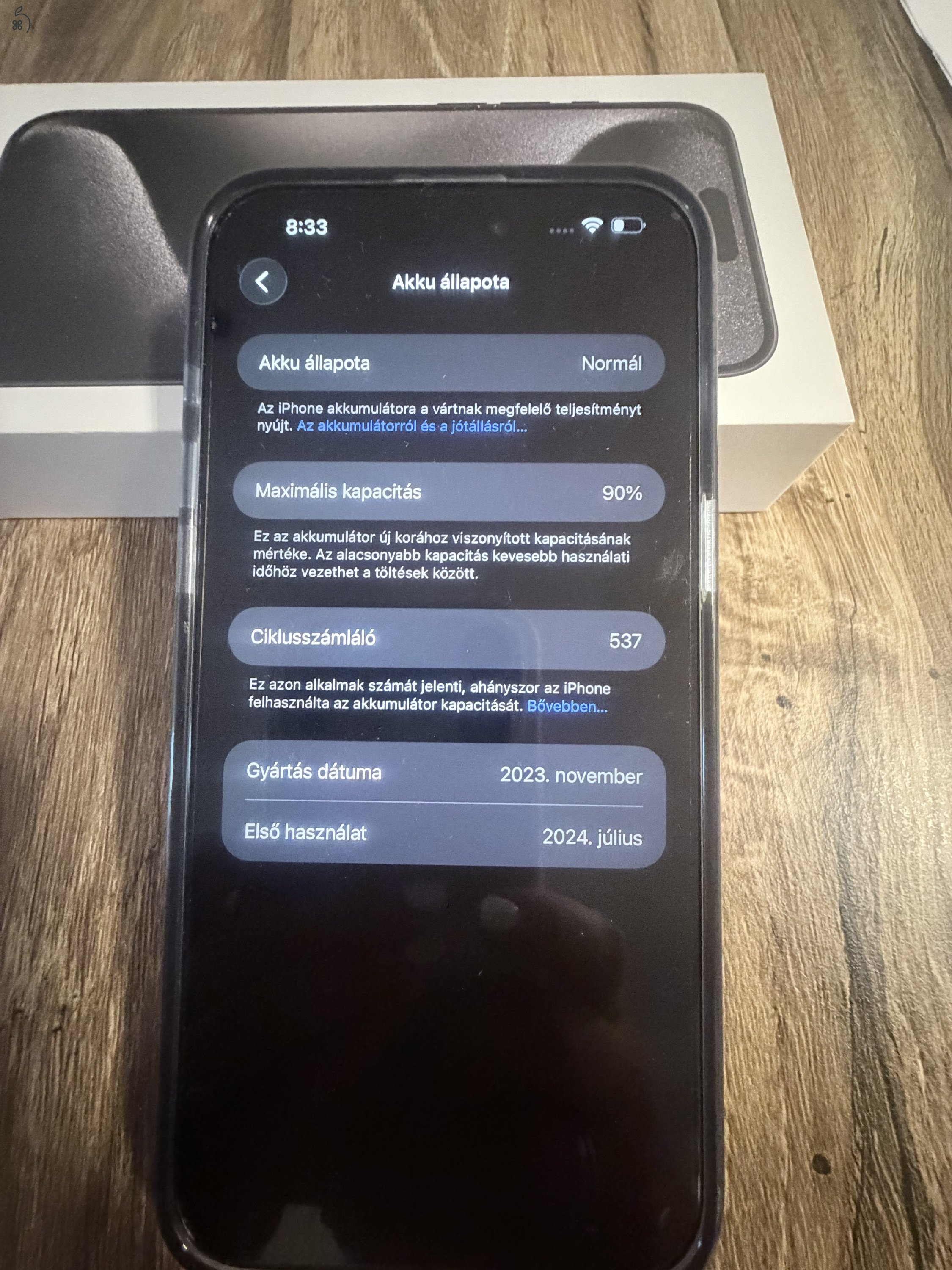 Eladó iPhone 15 Pro Max 256 GB – modellváltás miatt