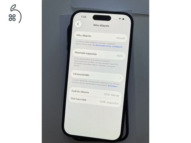 iPhone 15 128GB Apple garancia! 7 töltési ciklus!