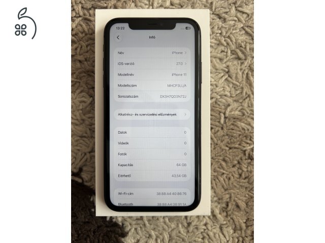iPhone 11 fekete 64 GB
