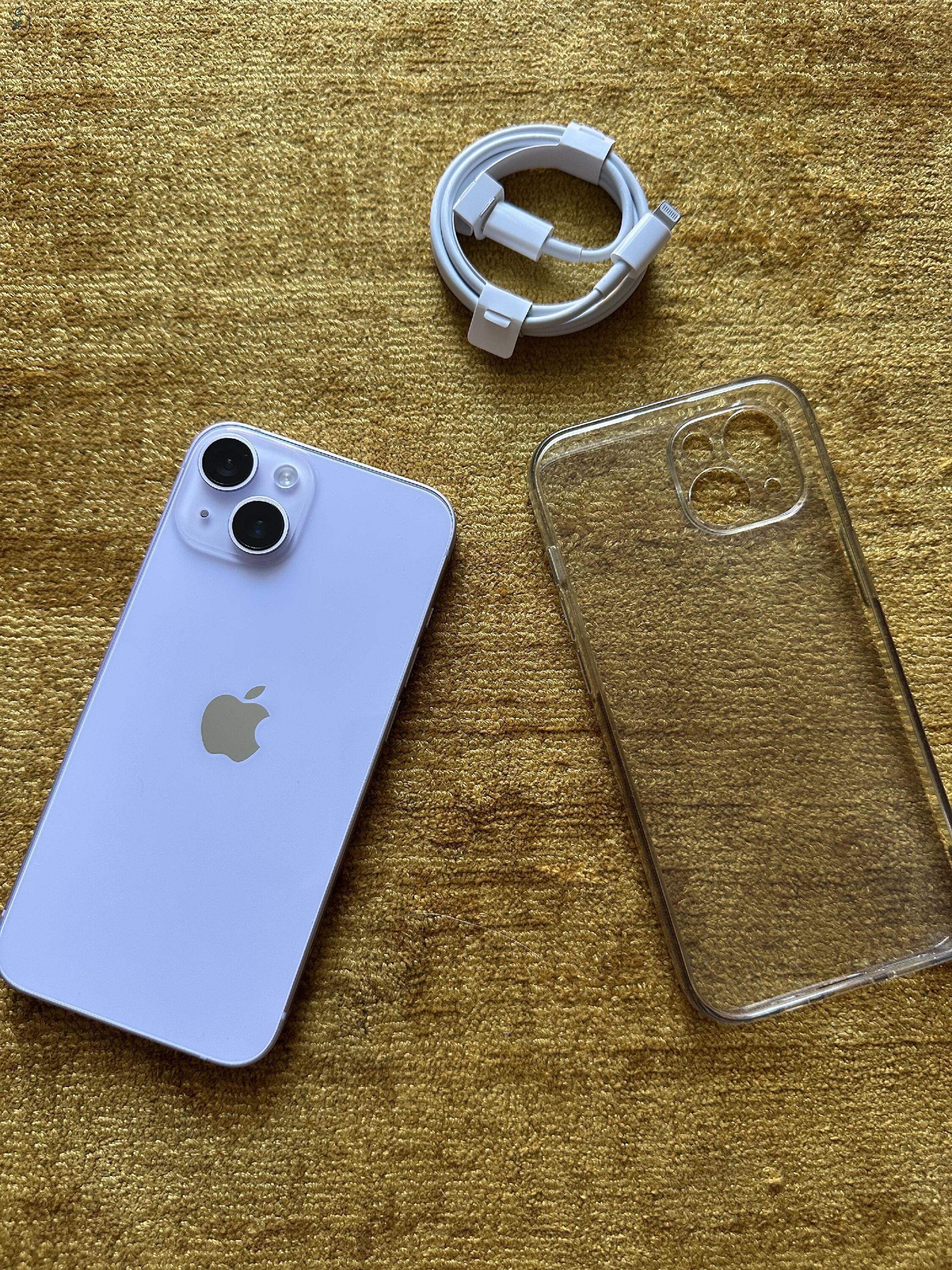Eladó Iphone 14 hibátlan Független 1 gazdis.128gb Lila.