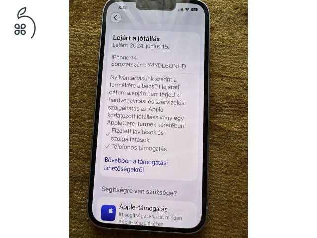 Eladó Iphone 14 hibátlan Független 1 gazdis.128gb Lila.