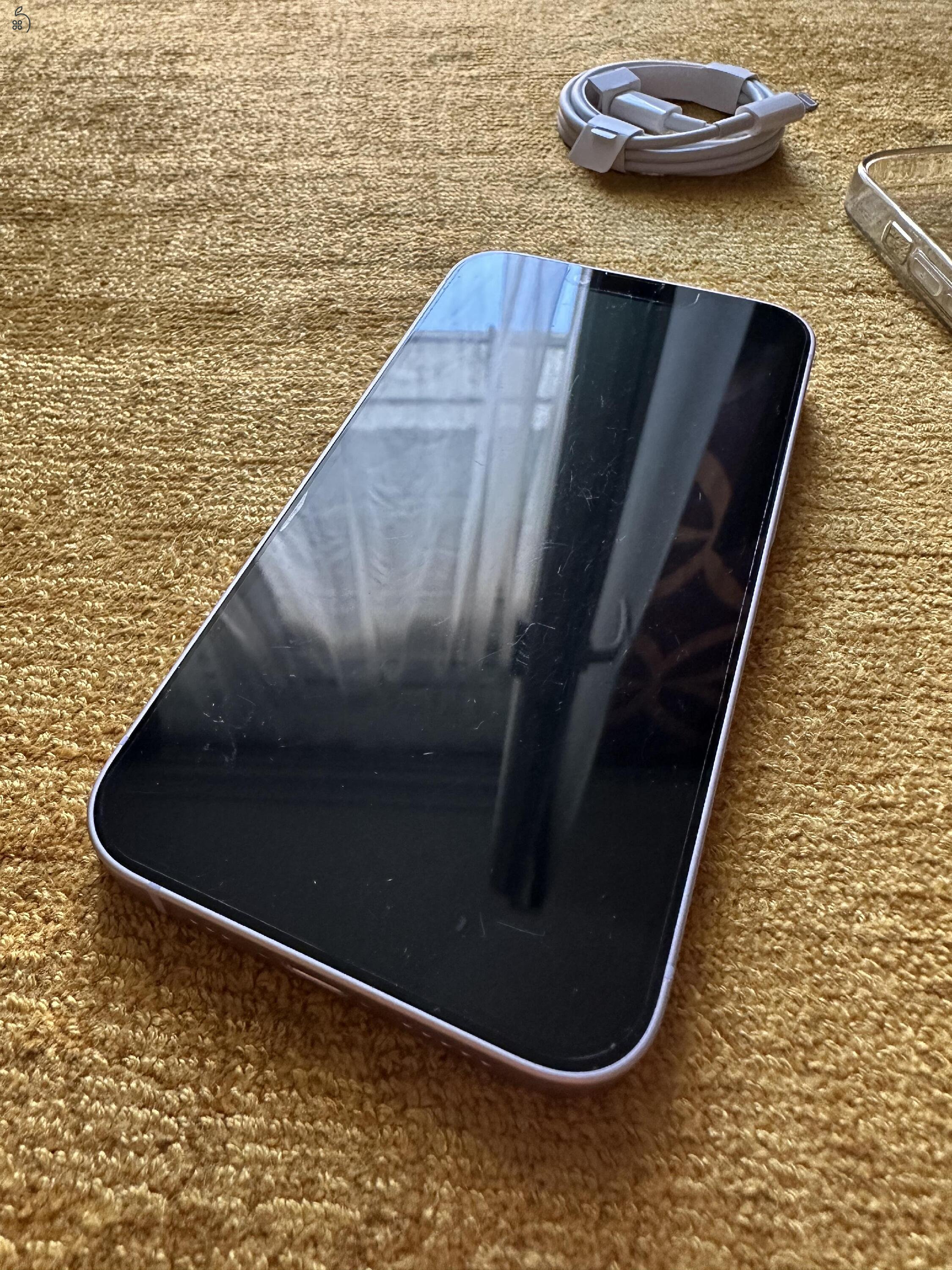 Eladó Iphone 14 hibátlan Független 1 gazdis.128gb Lila.