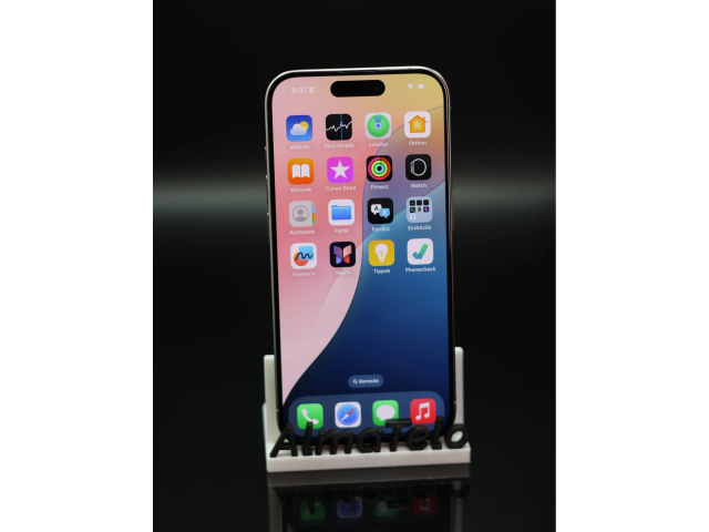 Apple iPhone 15 Pro eSIM 256 GB White Titanium 100% akku - 12 HÓ GARANCIA