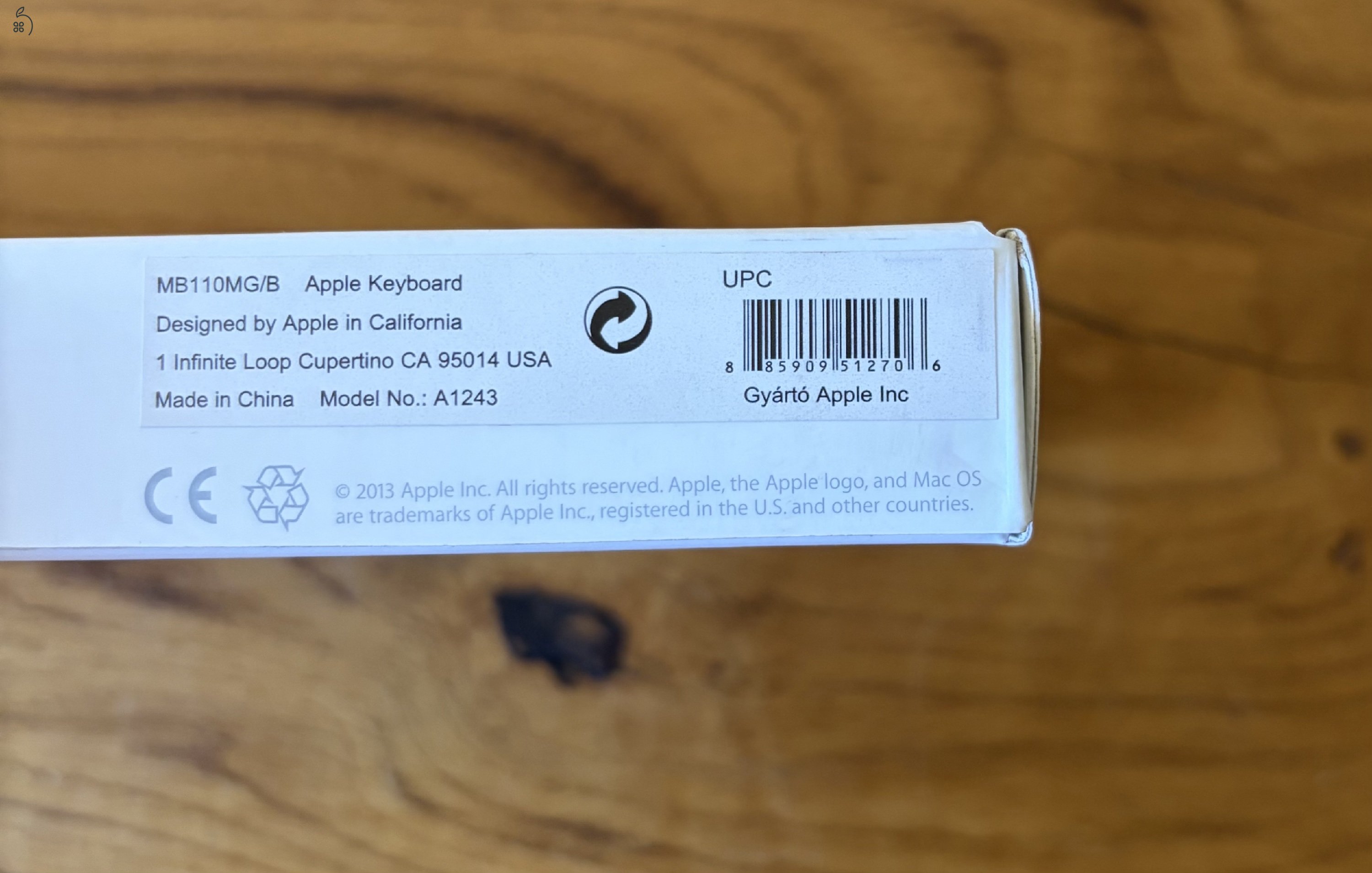 Apple Keyboard A1243 alkatrésznek, dobozában