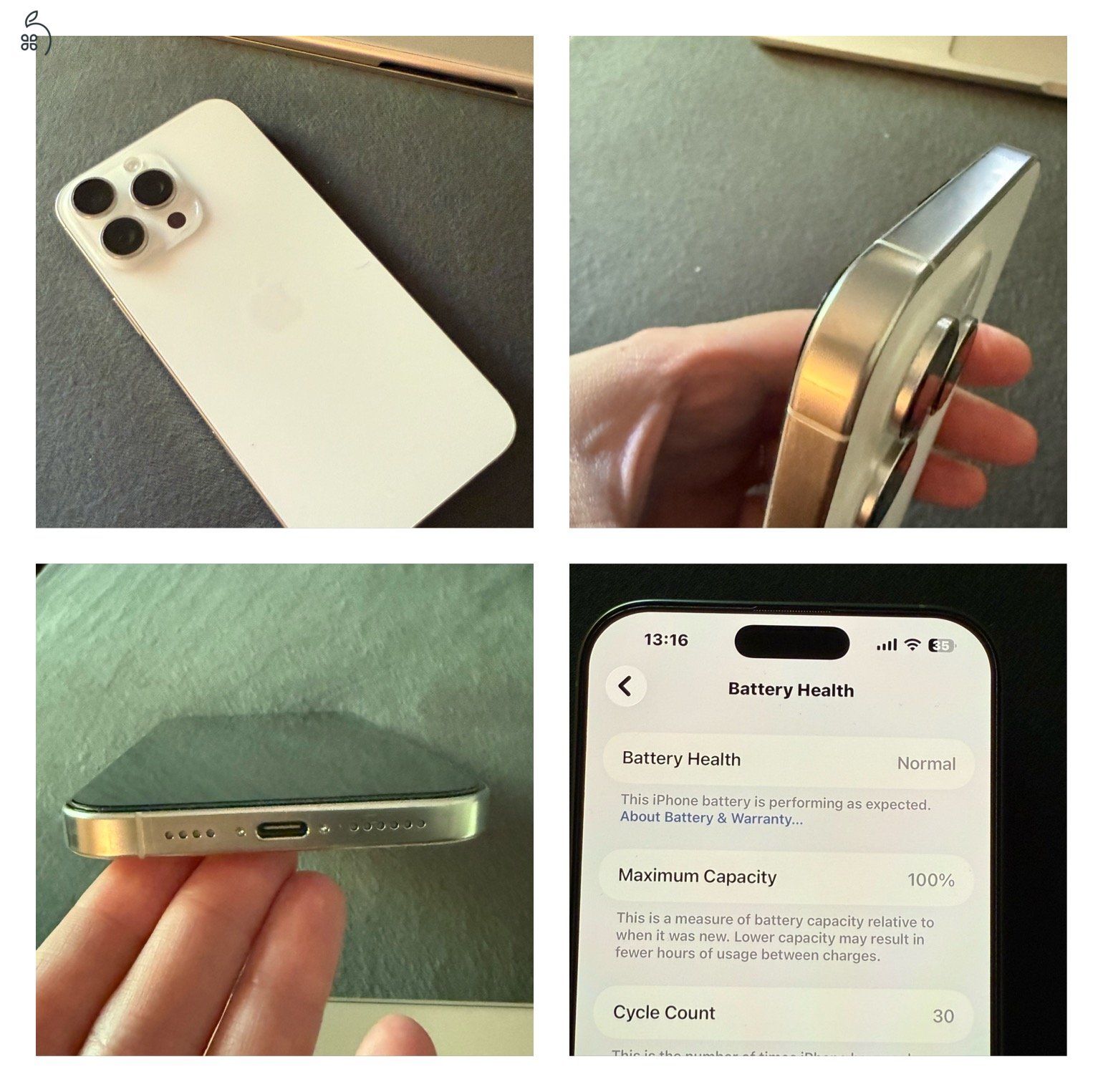 Iphone 16 pro max fehér titán