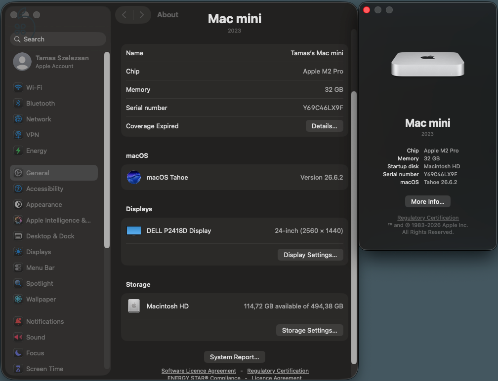 Apple Mac mini M2 Pro / 32 GB / 512 GB SSD