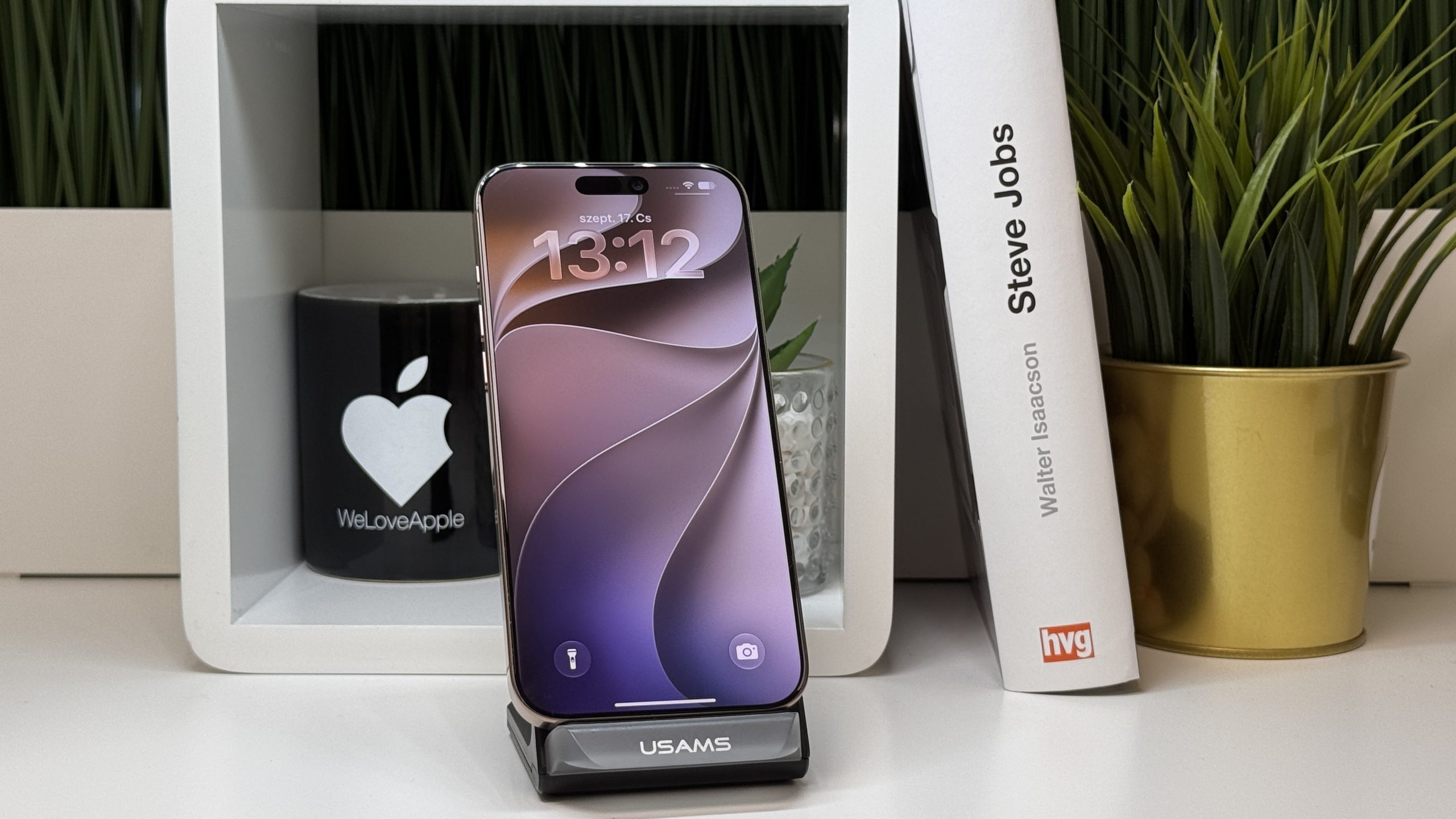 iPhone 16 Pro Max 256GB, Sivatagszínű Titán, Független, Számla, 2 Év Garancia, 90%