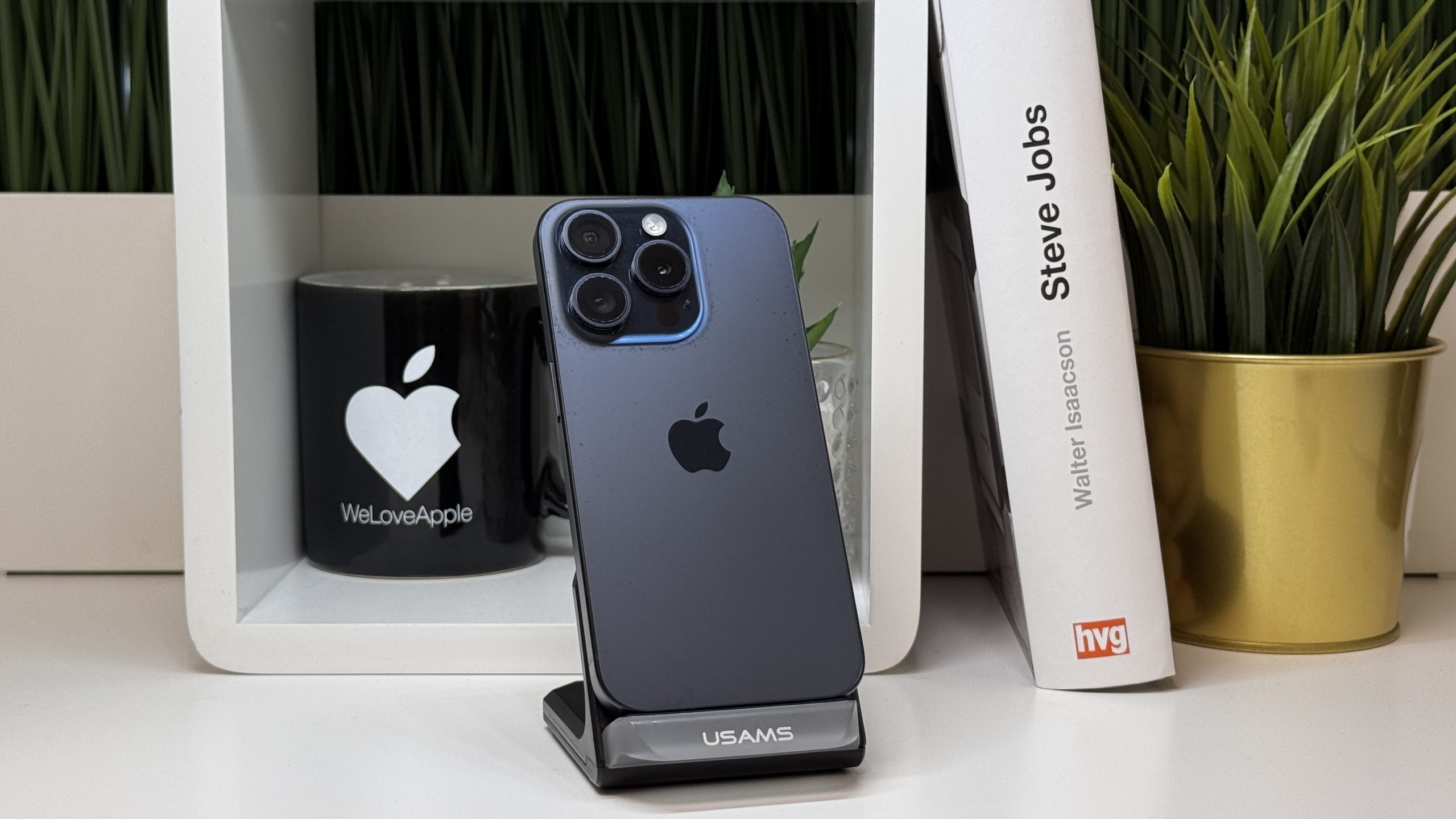 iPhone 15 Pro 256GB, Kék Titán, Független, Számla, 2 Év Garancia, 88%