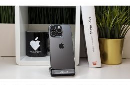 iPhone 15 Pro 256GB, Fekete Titán, Független, Számla, 2 Év Garancia, 81%