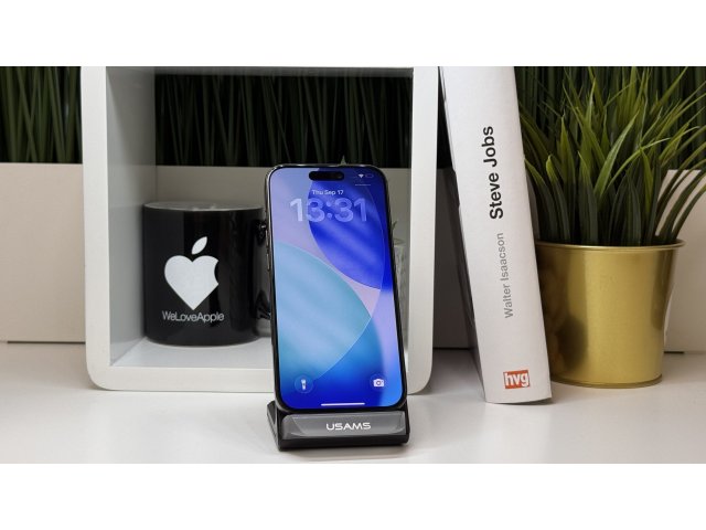 iPhone 15 Pro 256GB, Fekete Titán, Független, Számla, 2 Év Garancia, 81%