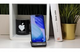 iPhone 15 Pro 256GB, Fekete Titán, Független, Számla, 2 Év Garancia, 81%