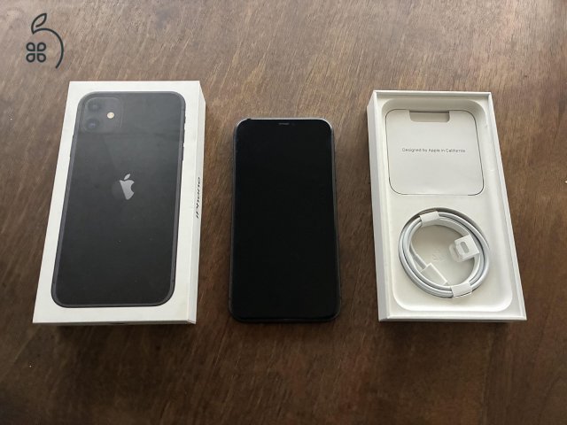 iPhone 11 128 GB, fekete, enyhe karcok az előlapon, 80% akku, kártyafüggetlen