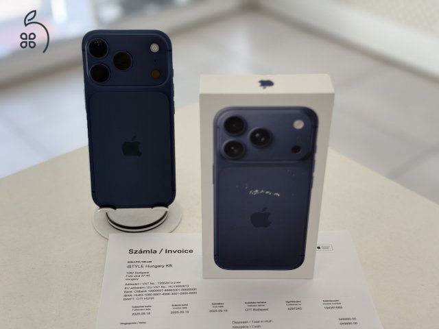 iPhone 17 Pro 256GB KÉK Független Mint Az Új/2028.09.19.Gar./Akku 93%/p5030